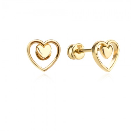 Arany gyermek fülbevalók Shine Heart
