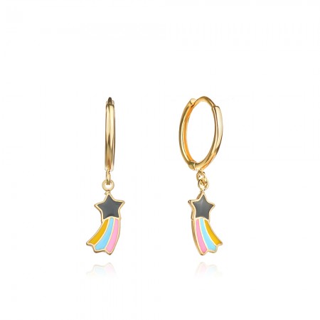 Arany gyermek fülbevaló Rainbow