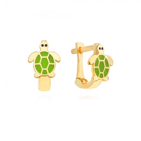 Arany gyermek fülbevaló Turtle