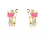 Arany gyermek fülbevalók pink butterfly