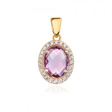 Arany fülbevaló Amethyst