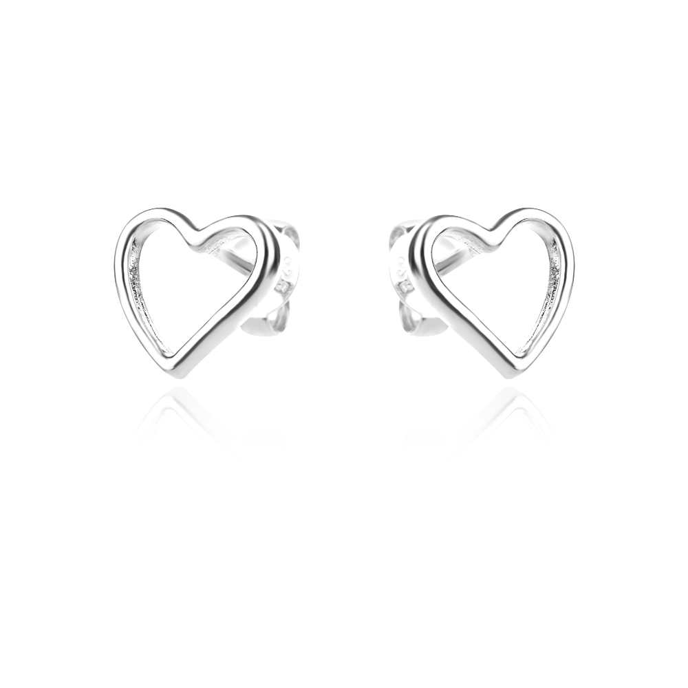 Ezüst fülbevaló Heart