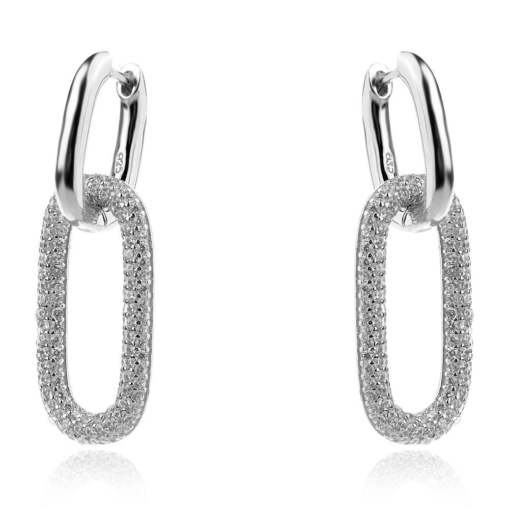 Ezüst fülbevaló Oval shapes