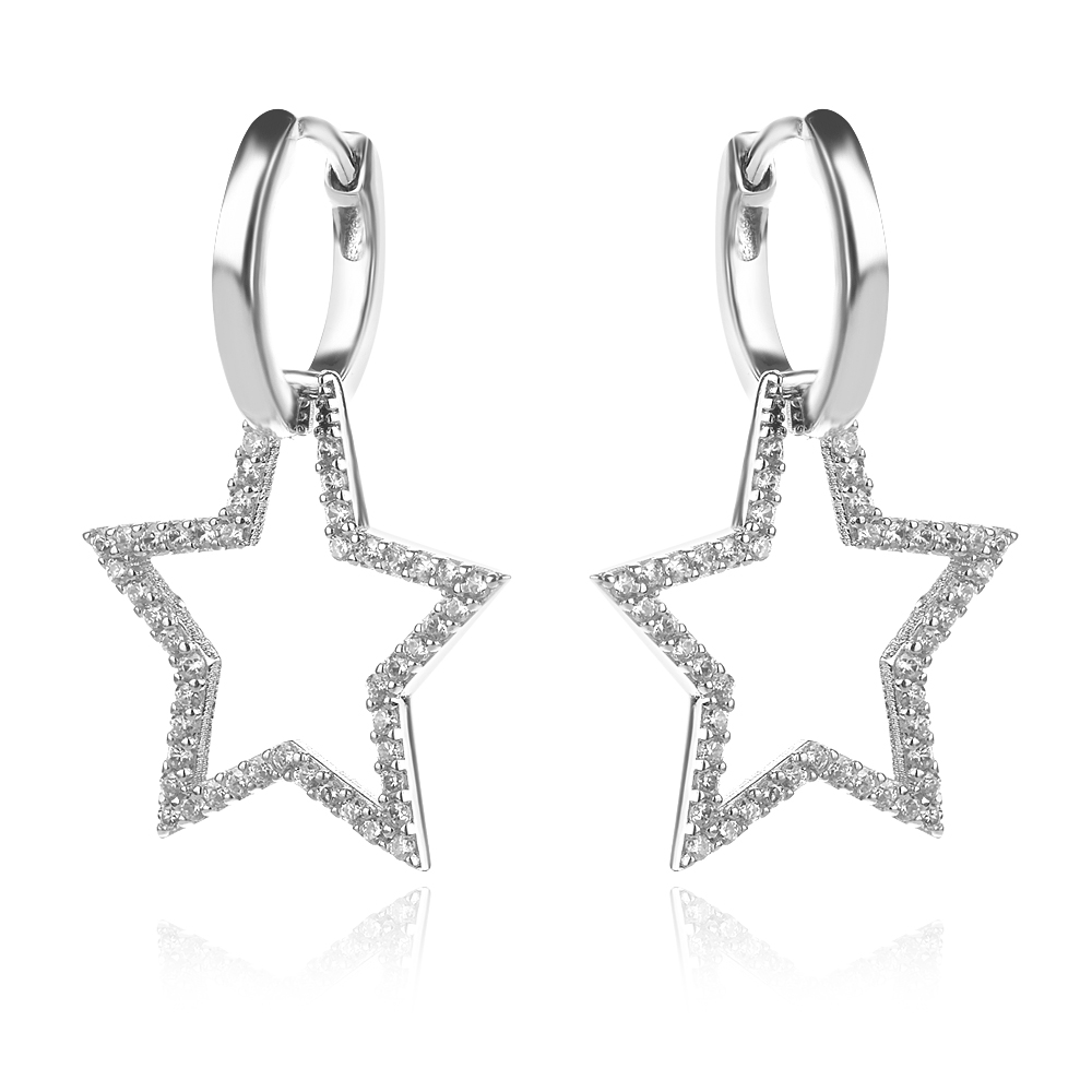Ezüst fülbevalók Open Star