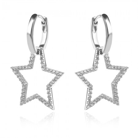 Ezüst fülbevalók Open Star