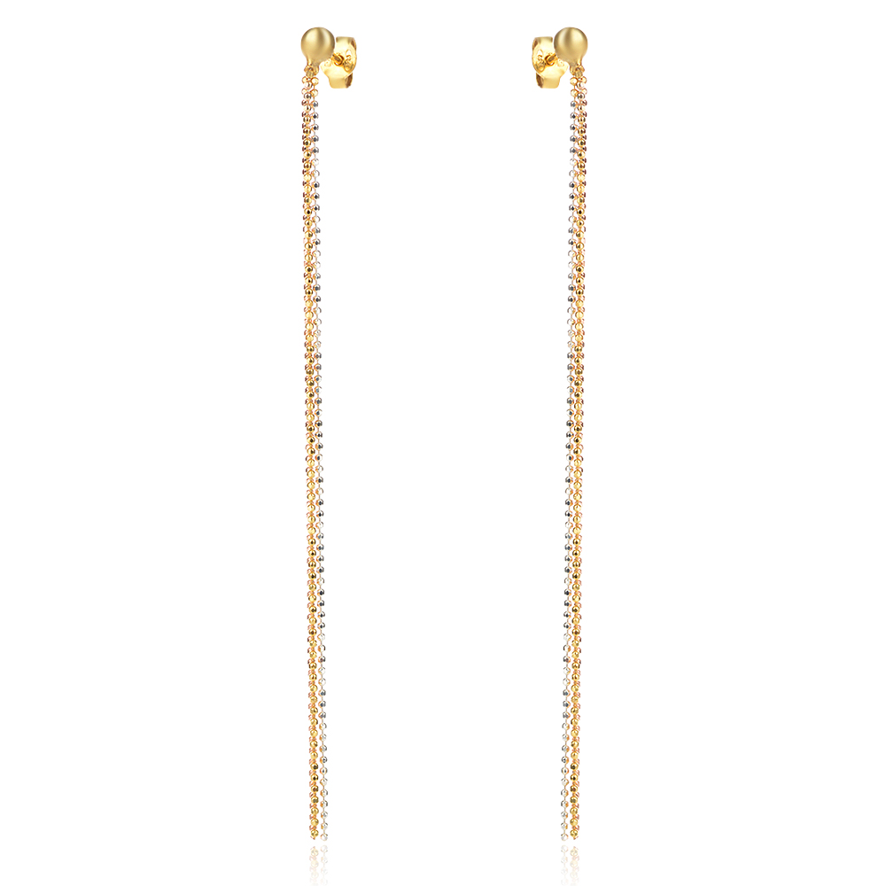 Ezüst fülbevalók Long Gold&White