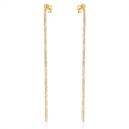 Ezüst fülbevalók Long Gold&White