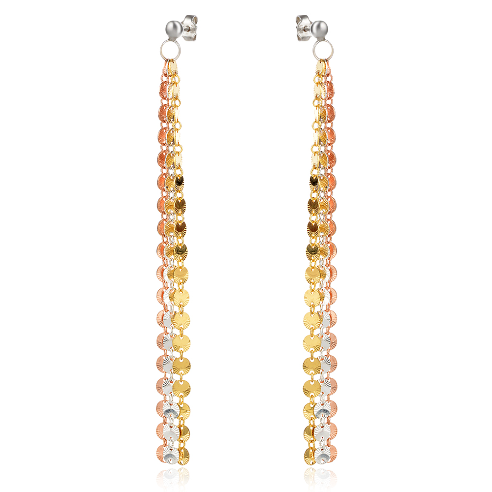Ezüst fülbevalók Long Rose&Gold