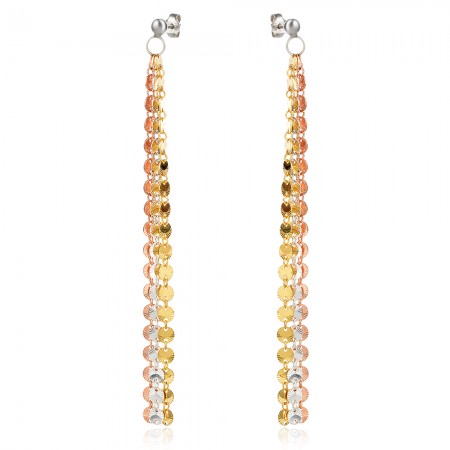 Ezüst fülbevalók Long Rose&Gold