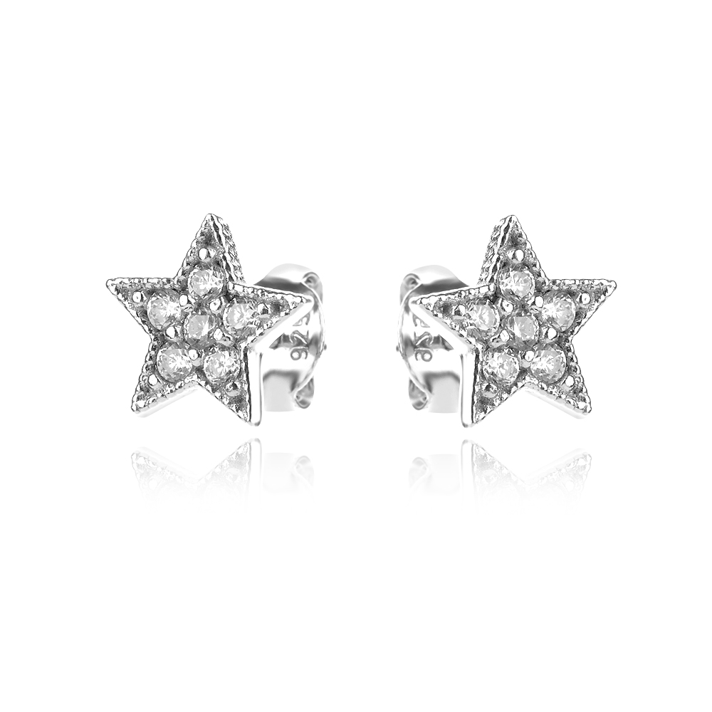 Ezüst fülbevaló Stone Star
