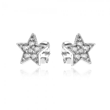 Ezüst fülbevaló Stone Star
