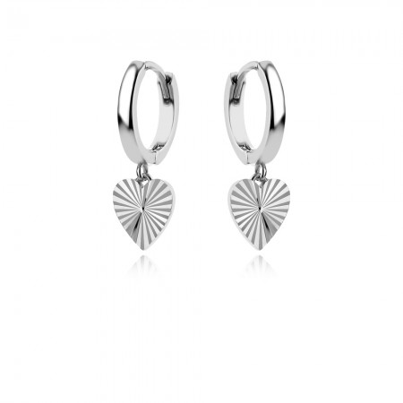 Ezüst fülbevaló Glam Heart