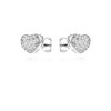 Ezüst fülbevaló Pave Heart