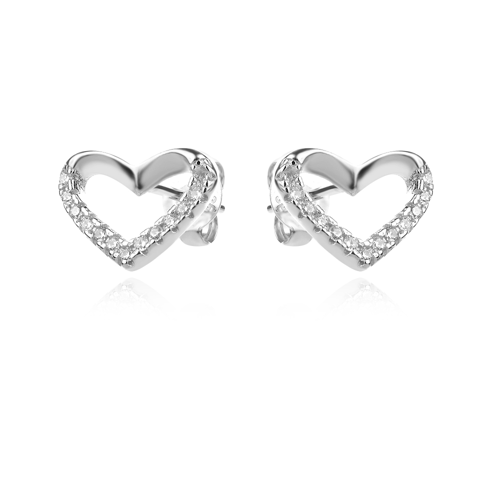 Ezüst fülbevaló Bump Heart