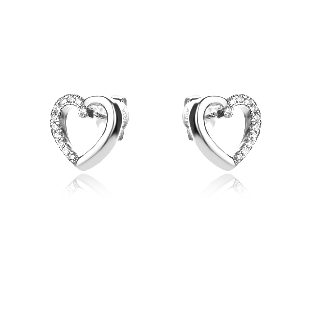 Ezüst fülbevaló Wide Heart