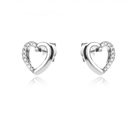 Ezüst fülbevaló Wide Heart