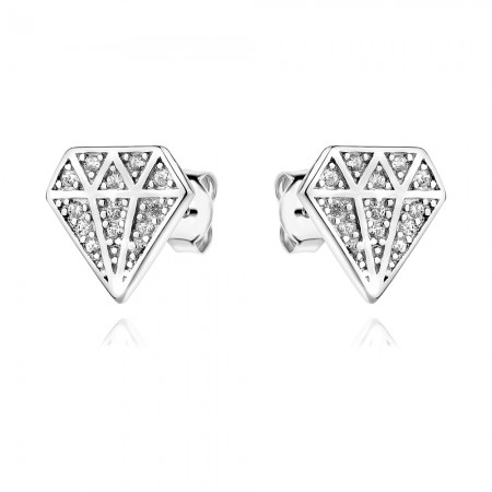 Ezüst fülbevaló Diamond Glow