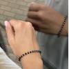 Ezüst karkötő fekete szállal és golyókkal 925! Ezüst karkötő fekete szállal és golyókkal 925!