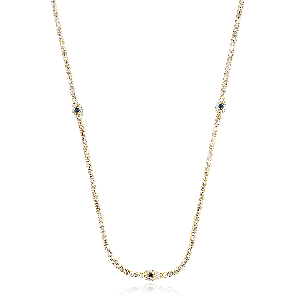Ezüst choker Blue Eyes
