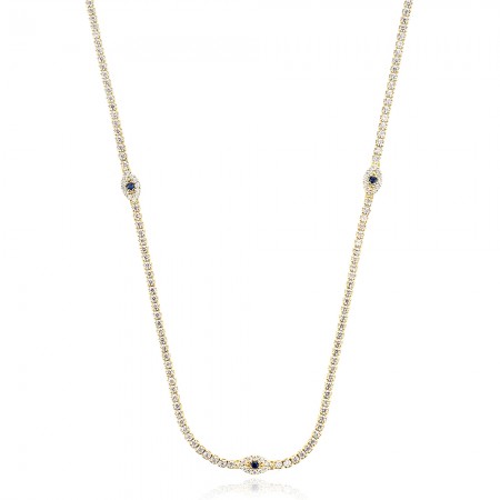 Ezüst choker Blue Eyes
