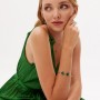 Arany masszív karkötő Green Clover