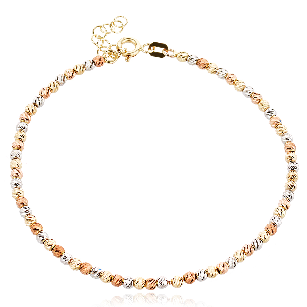 Arany Diamond cut ball color karkötő