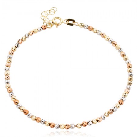 Arany Diamond cut ball color karkötő