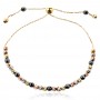 Arany Diamond cut ball Onyx karkötő