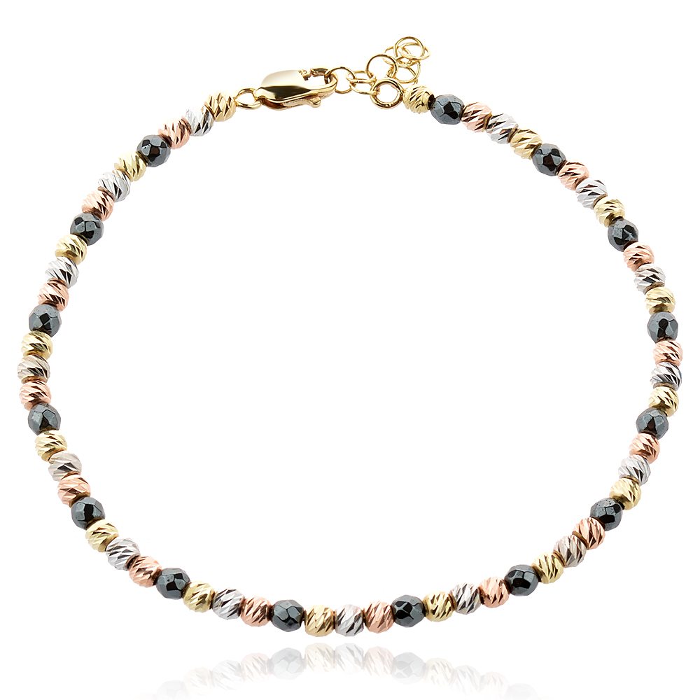 Arany Diamond cut ball Onyx 1 karkötő
