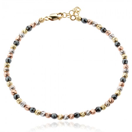 Arany Diamond cut ball Onyx 1 karkötő
