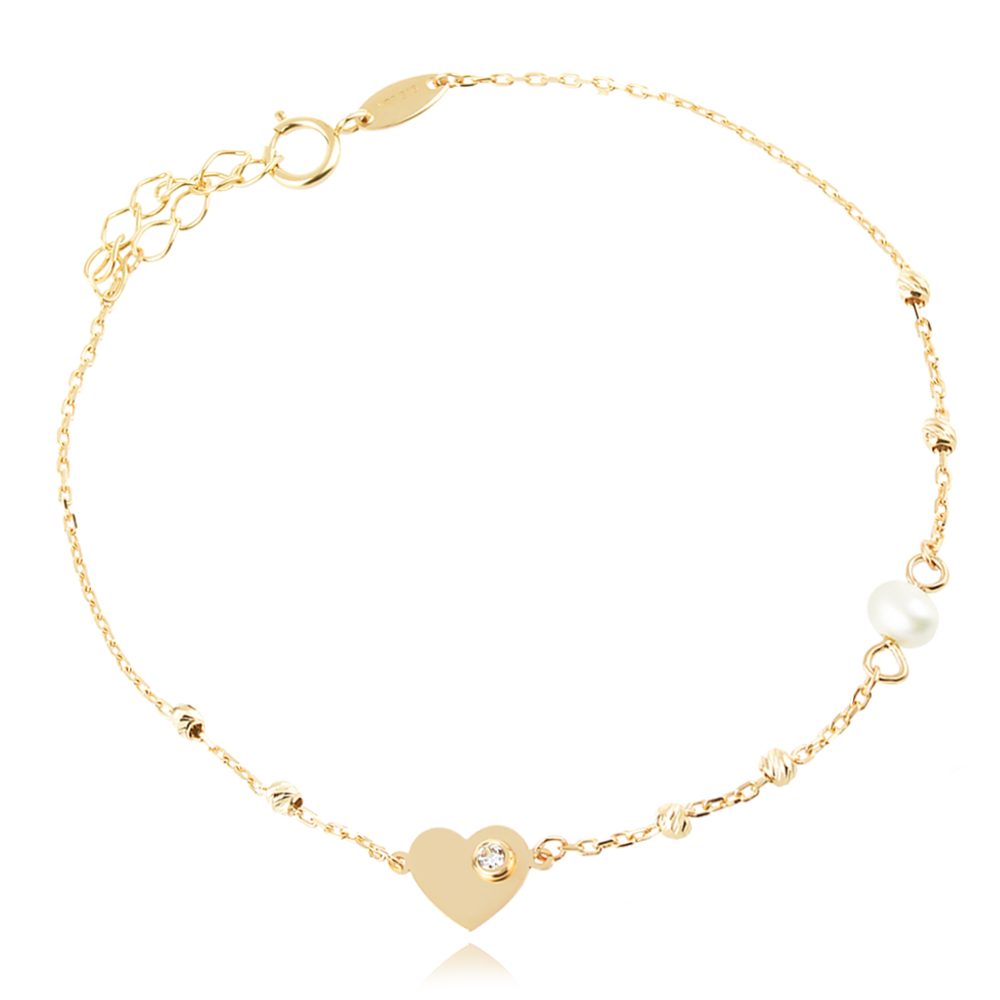 Aranyozott karkötő Heart pearl Aranyozott karkötő Heart pearl