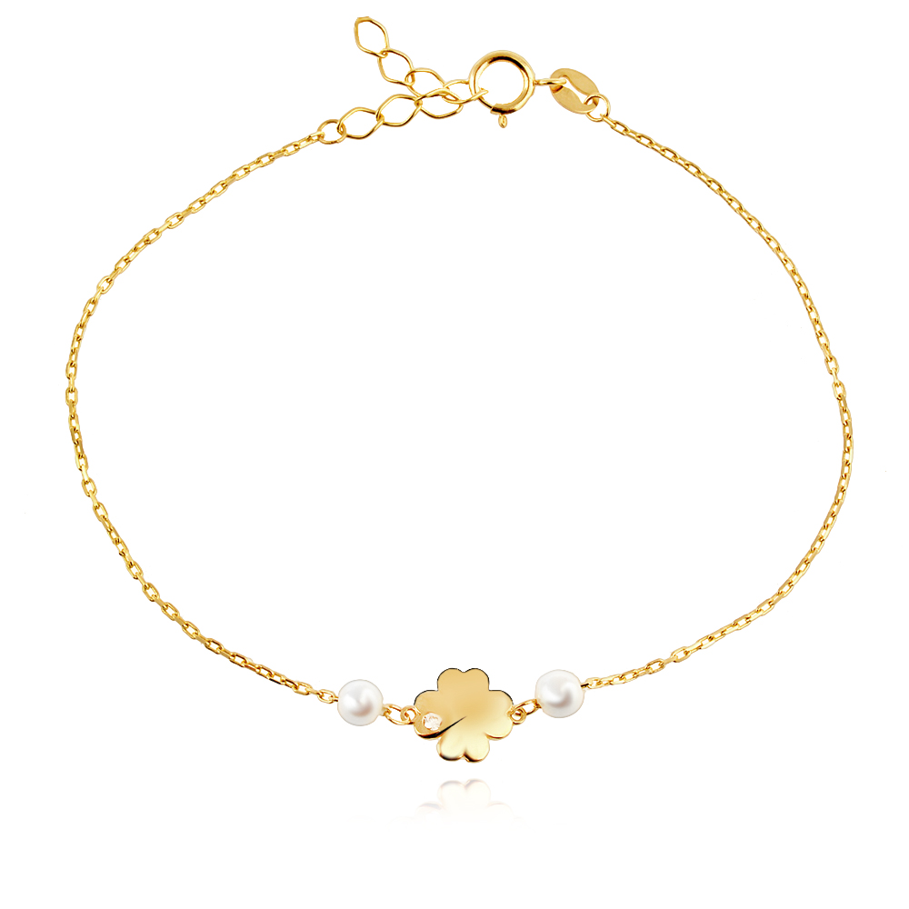 Arany Karkötő Clover Pearls Arany Karkötő Clover Pearls